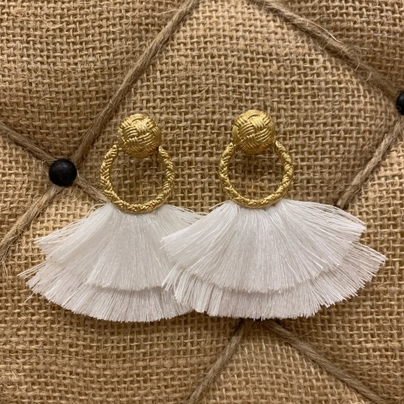 For Love & Lemons Loop Fringe Earrings NWT - Picture 2 of 3